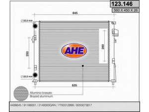 AHE 123.146 radiatorius, variklio aušinimas 
 Aušinimo sistema -> Radiatorius/alyvos aušintuvas -> Radiatorius/dalys
2140000QAN