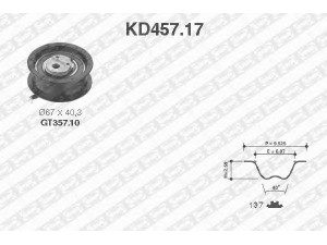 SNR KD457.17 paskirstymo diržo komplektas 
 Techninės priežiūros dalys -> Papildomas remontas
028109243F, 028198119A, 1005120