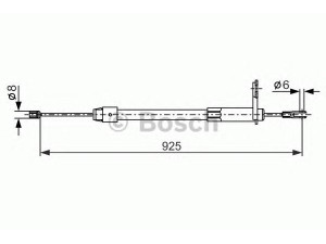 BOSCH 1 987 477 846 trosas, stovėjimo stabdys 
 Stabdžių sistema -> Valdymo svirtys/trosai
203 420 02 85, A 203 420 02 85