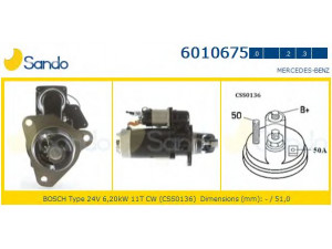 SANDO 6010675.0 starteris 
 Elektros įranga -> Starterio sistema -> Starteris
4571510301, A4571510301