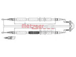 METZGER 11.5862 trosas, stovėjimo stabdys 
 Stabdžių sistema -> Valdymo svirtys/trosai
24436451, 522656