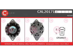 CASCO CAL20171AS kintamosios srovės generatorius 
 Elektros įranga -> Kint. sr. generatorius/dalys -> Kintamosios srovės generatorius
A002T14472, A002T40671, A002T40972