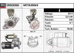 DELCO REMY DRS3088 starteris 
 Elektros įranga -> Starterio sistema -> Starteris
110576, M2T66871, M2T66872, M2T66873