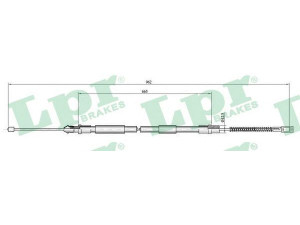 LPR C0945B trosas, stovėjimo stabdys 
 Stabdžių sistema -> Valdymo svirtys/trosai
291609701A