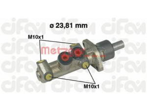 METZGER 202-222 pagrindinis cilindras, stabdžiai 
 Stabdžių sistema -> Pagrindinis stabdžių cilindras
95666966, 4601.C4, 6025 170 405