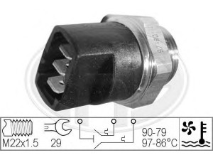 ERA 330281 temperatūros jungiklis, radiatoriaus ventiliatorius 
 Aušinimo sistema -> Siuntimo blokas, aušinimo skysčio temperatūra
1H0 959 481