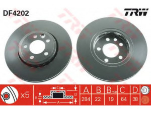 TRW DF4202 stabdžių diskas 
 Dviratė transporto priemonės -> Stabdžių sistema -> Stabdžių diskai / priedai
SDB000880, SDB100940, GBD90844