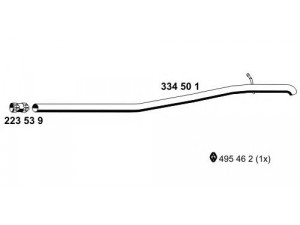 ERNST 334501 išleidimo kolektorius 
 Išmetimo sistema -> Išmetimo vamzdžiai
1 485 458, 1 509 425, 1 749 601
