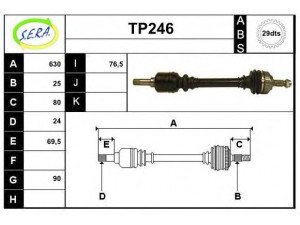 SERA TP246 kardaninis velenas 
 Ratų pavara -> Kardaninis velenas
32720C, 327246, 327258, 3272C2
