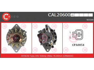 CASCO CAL20600AS kintamosios srovės generatorius 
 Elektros įranga -> Kint. sr. generatorius/dalys -> Kintamosios srovės generatorius
23099C8604, 23100C8604, 23100C8604EP