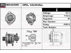 DELCO REMY DRA4228N kintamosios srovės generatorius 
 Elektros įranga -> Kint. sr. generatorius/dalys -> Kintamosios srovės generatorius
8973695070, 6204183, 97355198, LR1100-508