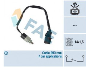 FAE 41247 jungiklis, atbulinės eigos žibintas 
 Elektros įranga -> Šviesų jungikliai/relės/valdymas -> Šviesų jungiklis/svirtis
ME-581047