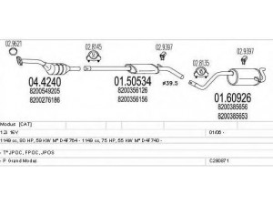 MTS C280871020945 išmetimo sistema 
 Išmetimo sistema -> Išmetimo sistema, visa