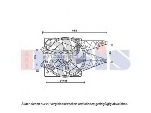 AKS DASIS 088055N ventiliatorius, radiatoriaus 
 Aušinimo sistema -> Oro aušinimas
51821155