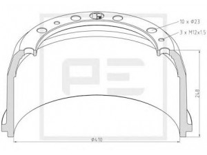 PE Automotive 016.436-00A stabdžių būgnas 
 Stabdžių sistema -> Būgninis stabdys -> Stabdžių būgnas
385 423 03 01