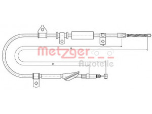 METZGER 10.5237 trosas, stovėjimo stabdys 
 Stabdžių sistema -> Valdymo svirtys/trosai
GVC902386, SPB000350