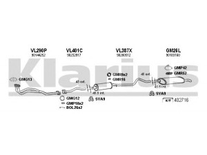 KLARIUS 390244U išmetimo sistema 
 Išmetimo sistema -> Išmetimo sistema, visa