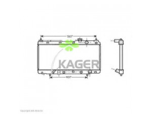 KAGER 31-0496 radiatorius, variklio aušinimas 
 Aušinimo sistema -> Radiatorius/alyvos aušintuvas -> Radiatorius/dalys
19010P3F901, 19010P3F902