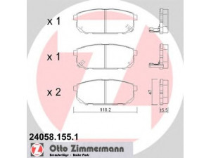 ZIMMERMANN 24058.155.1 stabdžių trinkelių rinkinys, diskinis stabdys 
 Techninės priežiūros dalys -> Papildomas remontas
583023ED00, 583023EE00, 583023EU00