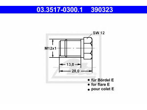 ATE 03.3517-0300.1 srieginis dangtelis, pagrindinis stabdžių cilindras 
 Stabdžių sistema -> Pagrindinis stabdžių cilindras
90 810 522 339, 1443 986 X1, 247 925 143