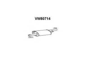 VENEPORTE VW80714 priekinis duslintuvas 
 Išmetimo sistema -> Duslintuvas
7H0253209, 7H0253209Q