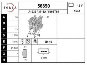 EAI 56890 kintamosios srovės generatorius 
 Elektros įranga -> Kint. sr. generatorius/dalys -> Kintamosios srovės generatorius
24451624, 24451624YC