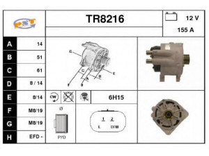 SNRA TR8216 kintamosios srovės generatorius
8200225806, 8200495268