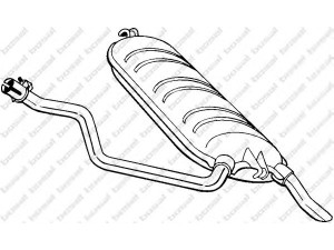 BOSAL 278-229 galinis duslintuvas 
 Išmetimo sistema -> Duslintuvas
124 490 19 21, 124 490 44 21, 124 491 91 01