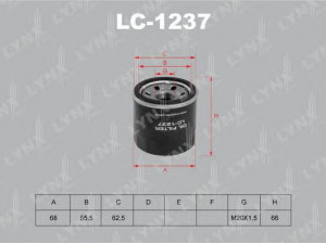 LYNXauto LC-1237 alyvos filtras 
 Techninės priežiūros dalys -> Techninės priežiūros intervalai
0222-14-300, 0222-23-420A, 0324-14-300