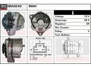 DELCO REMY DRA0240 kintamosios srovės generatorius 
 Elektros įranga -> Kint. sr. generatorius/dalys -> Kintamosios srovės generatorius
12 31 1 353 417, 12 31 1 353 422