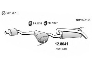 ASSO 12.8041 vidurinis / galinis duslintuvas 
 Išmetimo sistema -> Duslintuvas
46420439, 46445395