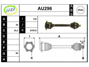 SERA AU296 kardaninis velenas 
 Ratų pavara -> Kardaninis velenas
4A0407271BF, 4A0407271BS, 4A0407271CA