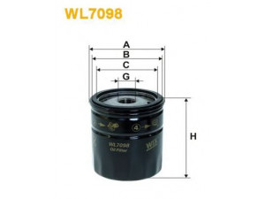 WIX FILTERS WL7098 alyvos filtras 
 Filtrai -> Alyvos filtras
OK6, 7884256, 7965051, 7973235