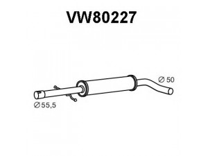 VENEPORTE VW80227 vidurinis duslintuvas 
 Išmetimo sistema -> Duslintuvas
1J0253209B, 1J0253209N, JZW253209