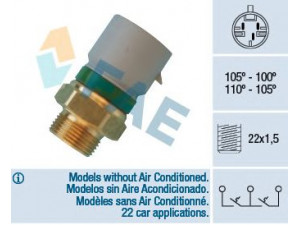 FAE 38350 temperatūros jungiklis, radiatoriaus ventiliatorius 
 Aušinimo sistema -> Siuntimo blokas, aušinimo skysčio temperatūra
1341041, 90506497