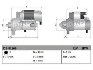 DENSO DSN1209 starteris 
 Elektros įranga -> Starterio sistema -> Starteris
6G9N-11000-NA, 6G9N-11000-NB, LR003469