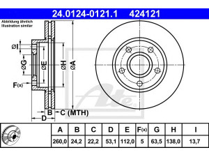 ATE 24.0124-0121.1 stabdžių diskas 
 Dviratė transporto priemonės -> Stabdžių sistema -> Stabdžių diskai / priedai
5023441, 5027462, 5027463, 6168109