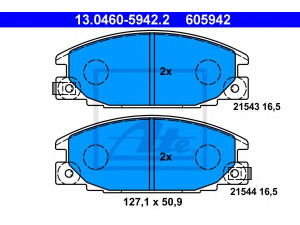ATE 13.0460-5942.2 stabdžių trinkelių rinkinys, diskinis stabdys 
 Techninės priežiūros dalys -> Papildomas remontas
8-94461-155-0, 16 05 825, 16 05 916