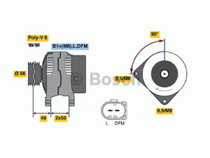 BOSCH 0 124 315 004 kintamosios srovės generatorius 
 Elektros įranga -> Kint. sr. generatorius/dalys -> Kintamosios srovės generatorius
037 903 025 E, 037 903 025 E