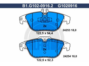 GALFER B1.G102-0916.2 stabdžių trinkelių rinkinys, diskinis stabdys 
 Techninės priežiūros dalys -> Papildomas remontas
005 420 49 20, 005 420 51 20, 007 420 61 20