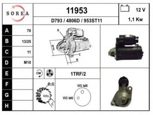 EAI 11953 starteris 
 Elektros įranga -> Starterio sistema -> Starteris
2330099B16