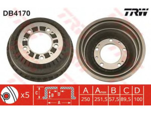 TRW DB4170 stabdžių būgnas 
 Stabdžių sistema -> Būgninis stabdys -> Stabdžių būgnas
21213502070
