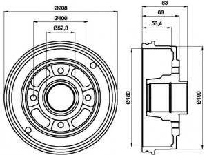 HELLA PAGID 8DT 355 300-351 stabdžių būgnas 
 Stabdžių sistema -> Būgninis stabdys -> Stabdžių būgnas
6001548126, 7700419824