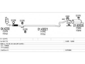 MTS C070098001023 išmetimo sistema 
 Išmetimo sistema -> Išmetimo sistema, visa