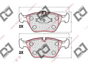 DJ PARTS BP1887 stabdžių trinkelių rinkinys, diskinis stabdys 
 Techninės priežiūros dalys -> Papildomas remontas
34116761279, 34116761280