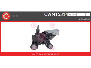 CASCO CWM15314AS valytuvo variklis 
 Priekinio stiklo valymo sistema -> Varikliukas, priekinio stiklo valytuvai
3B9955711C, 8L0955711A, 8L0955711B