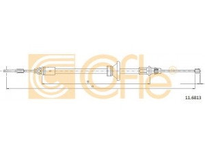 COFLE 11.6813 trosas, stovėjimo stabdys 
 Stabdžių sistema -> Valdymo svirtys/trosai
365301862R, 4421102, 93864841