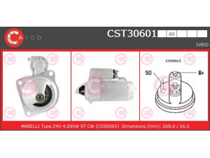 CASCO CST30601GS starteris 
 Elektros įranga -> Starterio sistema -> Starteris
500325185, 4187590, 4231018, 42498212
