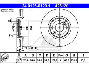 ATE 24.0126-0120.1 stabdžių diskas 
 Dviratė transporto priemonės -> Stabdžių sistema -> Stabdžių diskai / priedai
16 064 014 80, 4246 W2, 4249 18