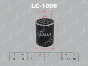 LYNXauto LC-1006 alyvos filtras 
 Filtrai -> Alyvos filtras
1037150, 1085801, 97VW6714AA, 028 115 561 B